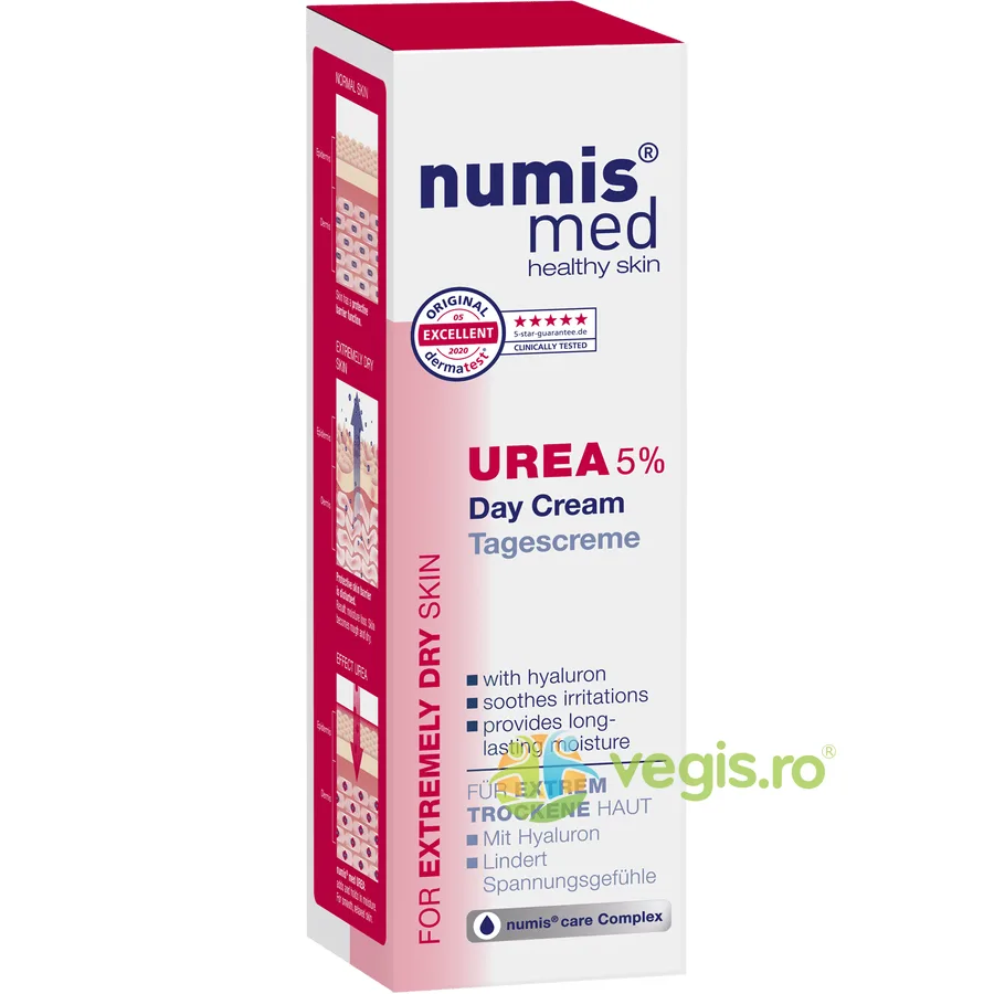 Crema de Fata de Zi pentru Piele Foarte Uscata cu Uree 5% si Acid Hialuronic 50ml